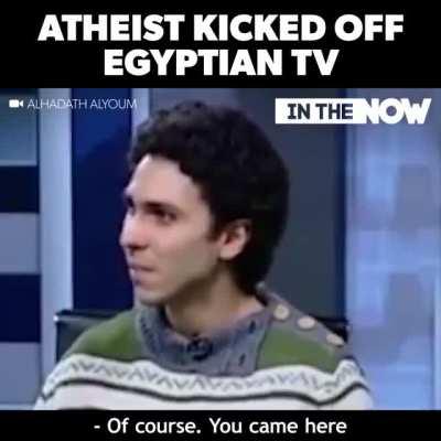atheist kicked off Egyptian TV