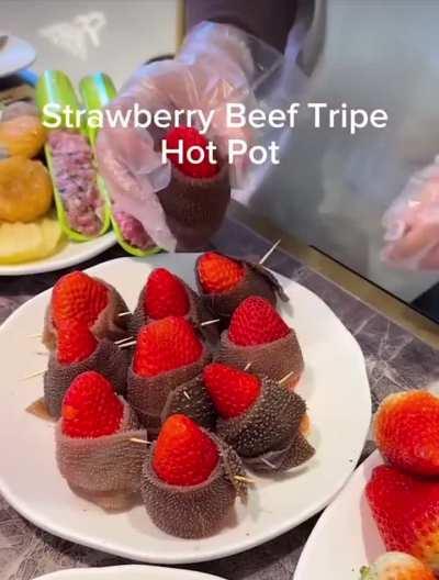 Strawberry beef tripe hot hot