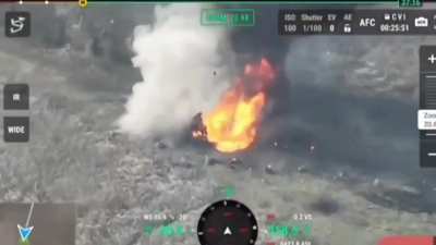 Russian Vehicle hits mine - Russia Ukraine War, 2023