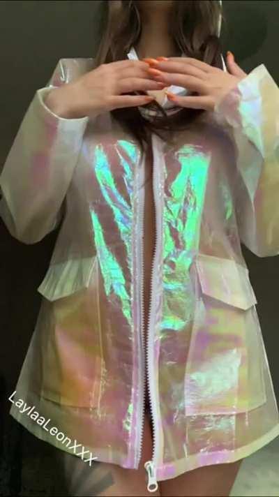 Weird flex, slow motion + rain coat