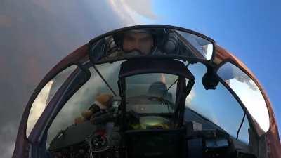 First person footage of Ukrainian MiG-29 employing AGM-88 HARM missiles and other munitions