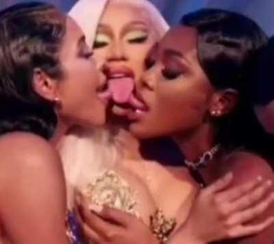 Cardi b tounge kissing