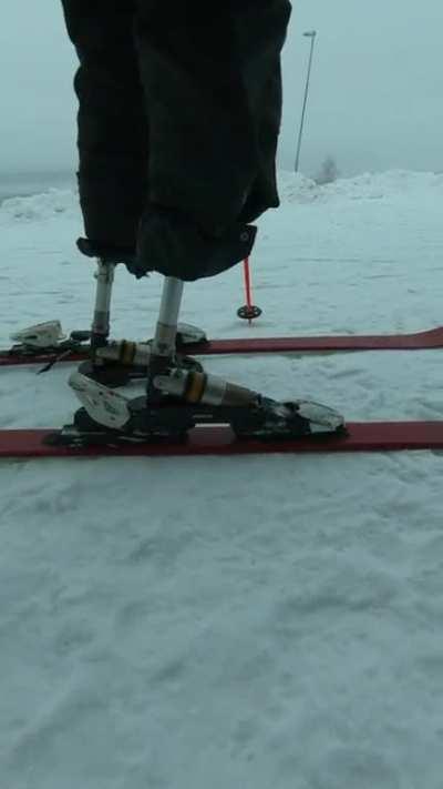 My ski boot prosthetics. Allowing me to experience skiing as I did before.