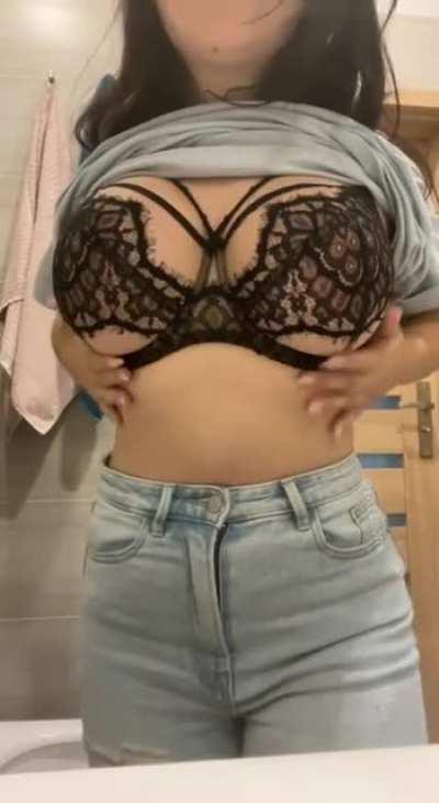 My friends doesn’t know What kind of tits I have here