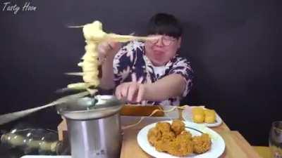 He just wanted cheese fountain... Is it too much to ask?! :(