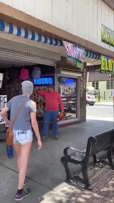 Texas man threatens unarmed protestors with a chainsaw and shouts the N-word