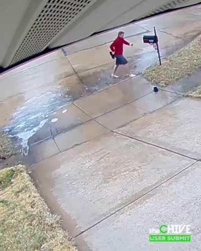WCGW checking the mail after an ice storm?