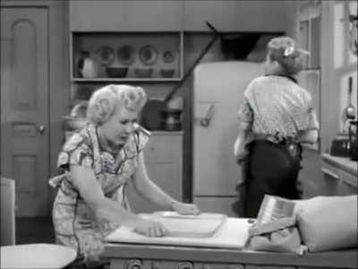 Lucille Ball and Vivian Vance use a little too much yeast when baking a loaf of bread, in a classic 1952 episode of 