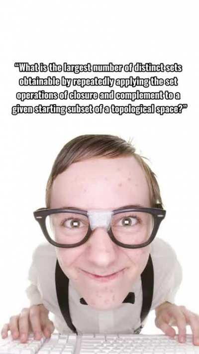 Just made a Kuratowski’s Closure Complement Problem edit