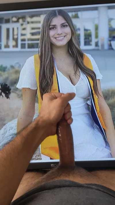 College Grad with Fat Tits gets a Jerk Trib