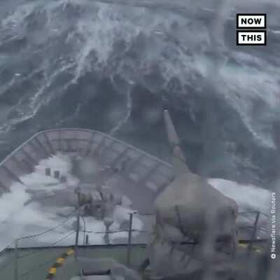 New Zealand warship in the Southern Ocean