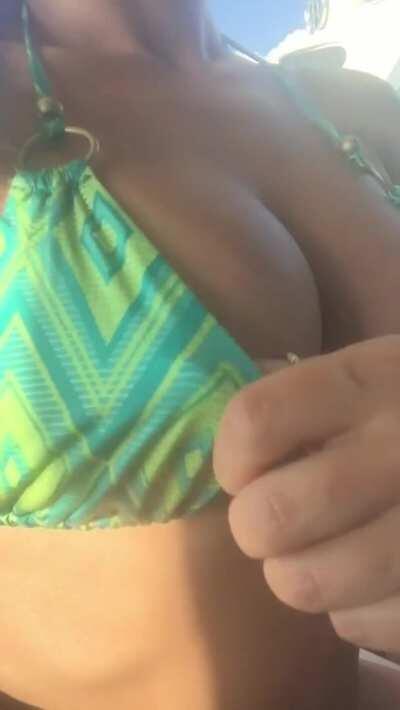 Flashing on a public beach