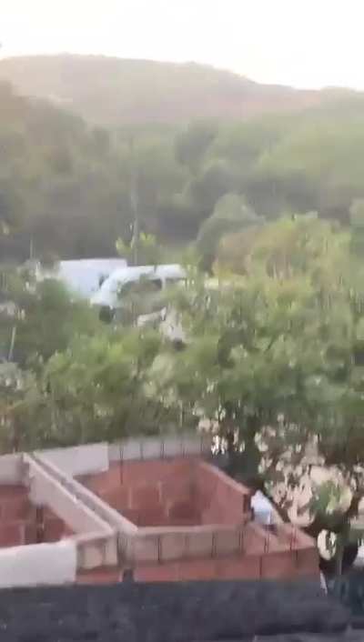 Down in RIO DE JANEIRO, police being shoot down.