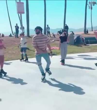 It's hard to dance and skate this dude is doing both