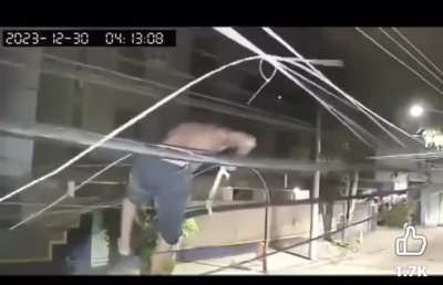 trying to steal fiber optic cable