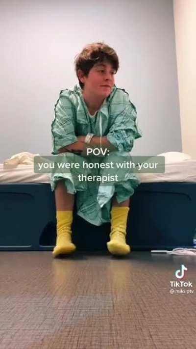 The caption is: I can’t go home, they took my shoes