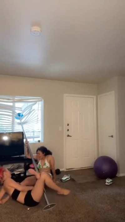 Let's All 3 Of Us Practice On This Pole...By the Window