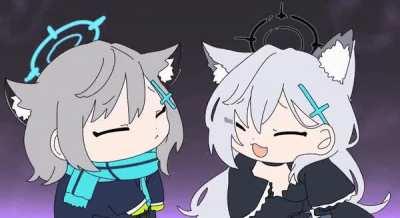 Intense Fight Between Wolves (Shiroko & Shiroko Terror by @tanikomotimoti)