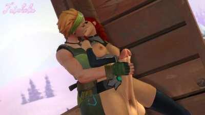 Futa Cassie Gets Handjob From Skye (FutaHolic) [Paladins]