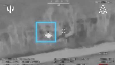 Switchblade 600 strike on Russian self propelled gun.