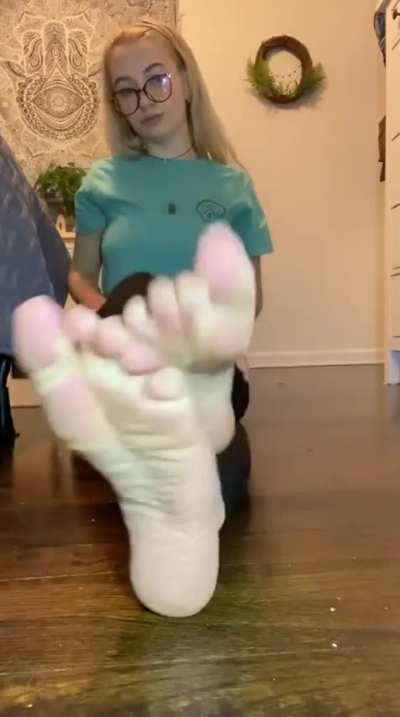 Blonde Sweaty Soles Tease