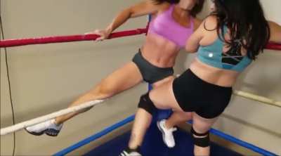 Jennifer Thomas opened wide for a couple knees to the crotch by Jezabel