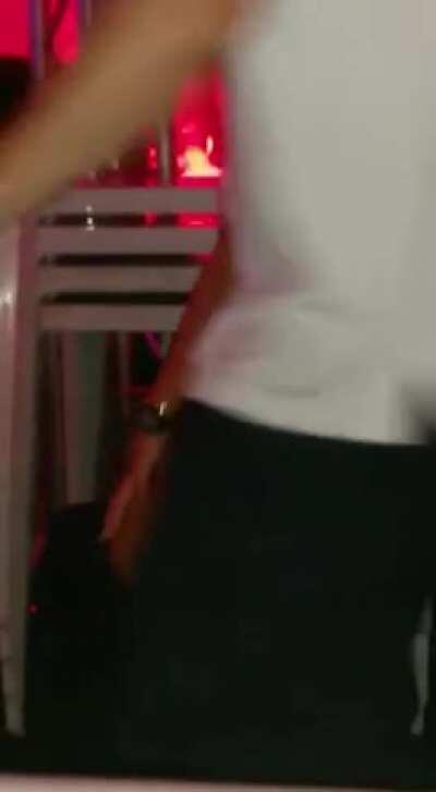 Brazilian hottie commando twerking in public (WARNING loud music)