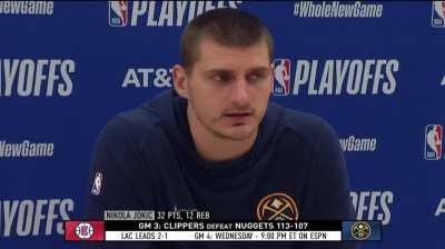 [Highlight] 903 days ago from today, Jokic dropped some of the coldest words in NBA history: 