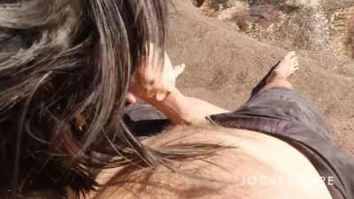 Treating my boyfriend at the ocean, trying to be sneaky!