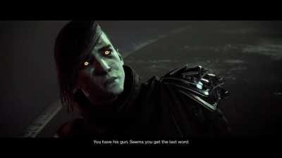 My friend just got into Destiny, we took him through Forsaken. I had to do this in the final cutscene.