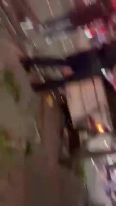 Aftermath of car accident killing 2 pedestrians.