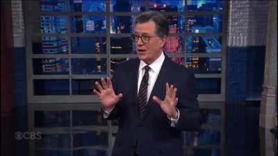 Colbert hits him [metaphorically] in the wattle two nights in a row. What’s on the president’s neck is his ‘wattle’ — I thought it was spelled ‘waddle’ like his crooked doofy dementia walk.