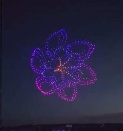 A light show made up of over 600 coordinated drones