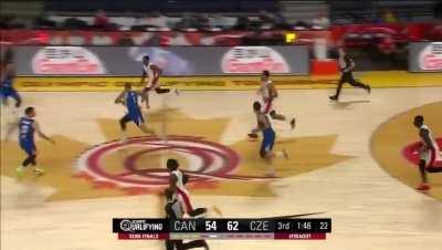 [Highlight] RJ Barrett pushes it to the rim in transition for Team Canada