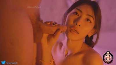 Getting a facial from her Tinder date