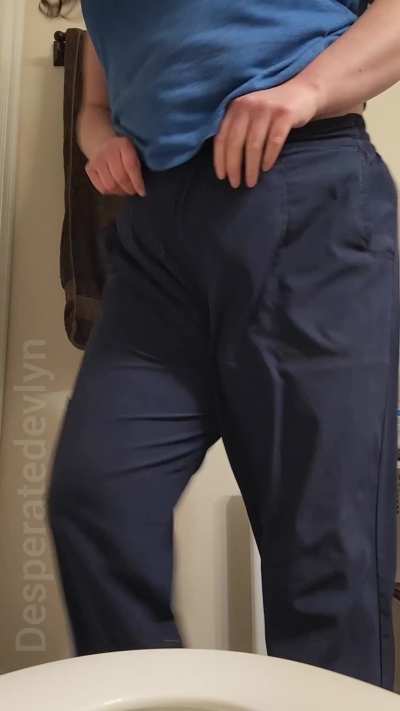 Just your favourite chubby nurse in scrubs and a thong peeing on break