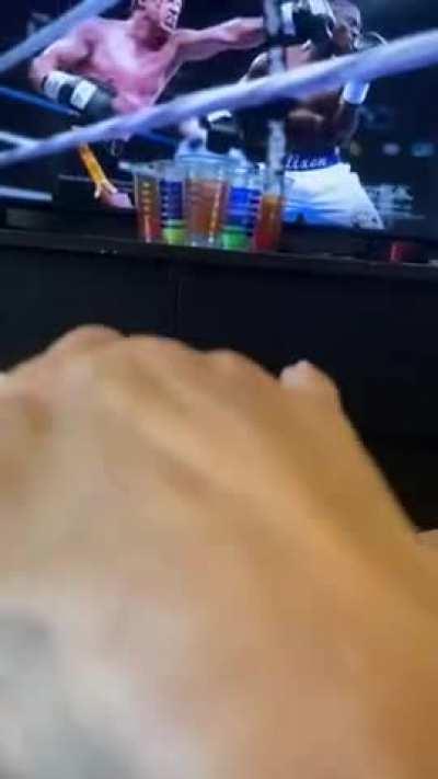 She got a launcher over there