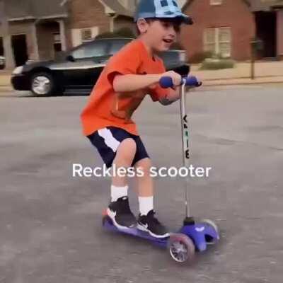 A fun time on a scooter