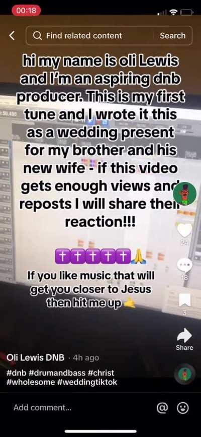 OLI LEWIS DNB MAKES FUN OF CHRISTIANITY