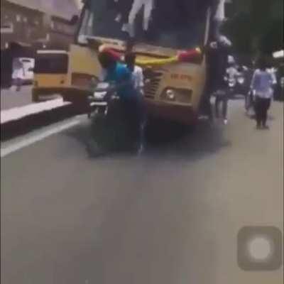 Brake checking an overloaded Bus