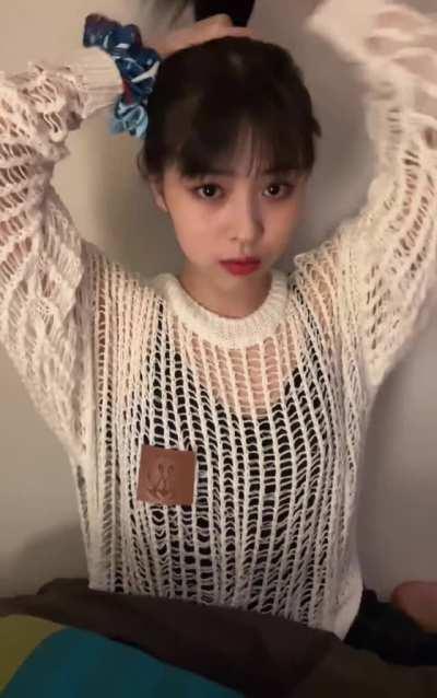 nose crunching hair tying