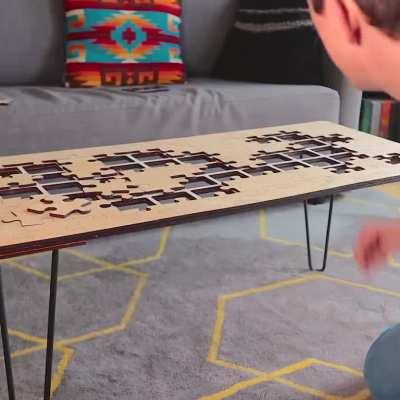 I design ridiculous product ideas, so I created a coffee table that is also a jigsaw puzzle.