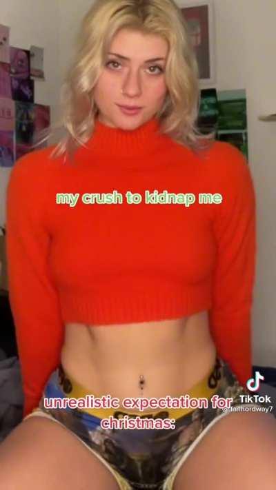 Dropping to her knees