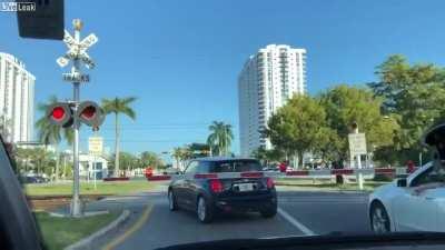 Trying to cross the tracks