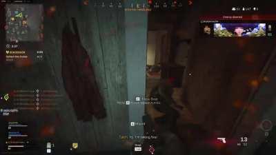 6 kills in 10 seconds. Bathroom saved me.