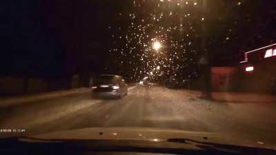 After the crash, dude makes weird noises and dies right after the recording ended