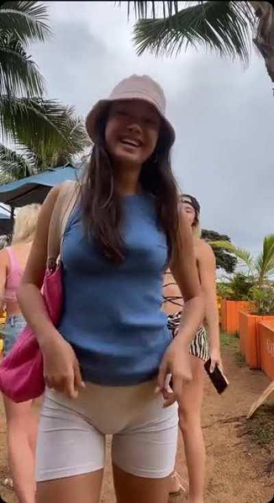 Lily Chee tight shorts with livvy dunne and Olivia Ponton