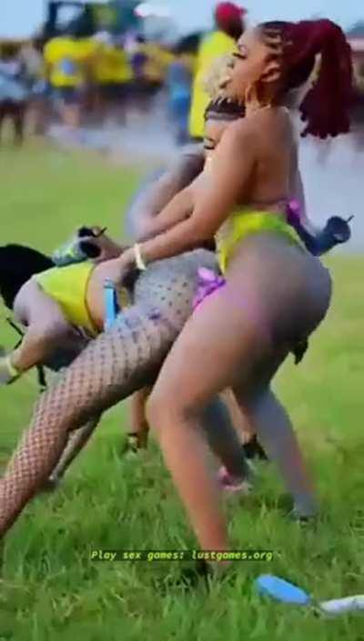 Lesbian dry humping Fromm behind