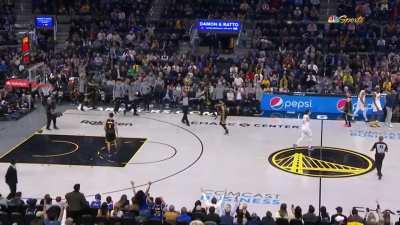 [Highlight] Steph Curry drills a half-court shot after the whistle