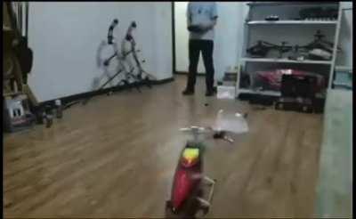 Testing an expensive rc helicopter indoors